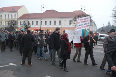 Sepsiszentgyörgyön is tüntettek a kézdivásárhelyi Beke István Attiláért. Albert Levente felvétele