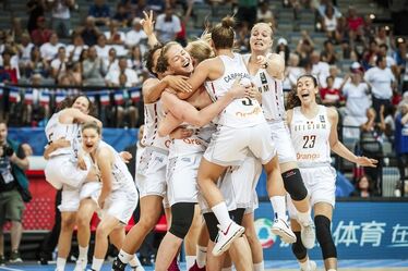 Belga öröm az olaszok legyőzése után. Fotó: fiba.com