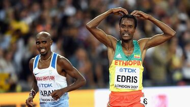 A győztes Muktar Edris és az ezüstérmes Mo Farah