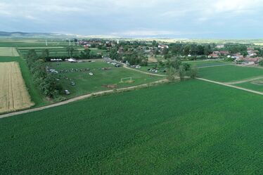 Szentivánlaborfalva madártávlatból a közösségi napokon. Már Botond drónfelvétele