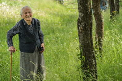 A bardoci 102 esztendős Kolumbán Juliska néni. Fotó: Szőcs Szilárd