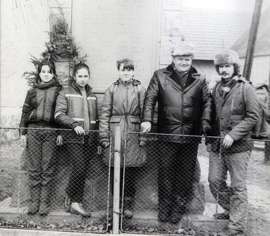 Turisztikai találkozón diákokkal és Kisgyörgy Zoltánnal 1989 őszén