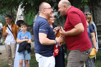 Találkozás Tusványoson: Németh Zsolt és Diószegi László. Fotó: Albert Levente