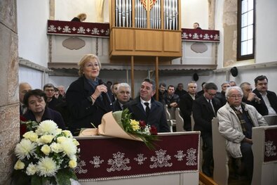 Szili Katalin Egriben. Fotó: MTI / Czeglédi Zsolt