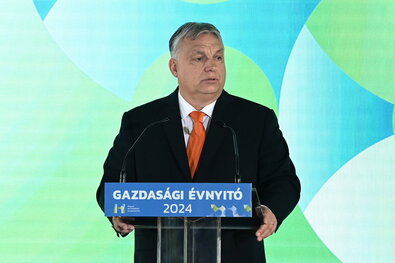 Orbán Viktor a gazdasági évnyitón. Fotó MTI / Máthé Zoltán