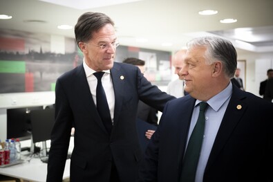 Mark Rutte és Orbán Viktor Brüsszelben találkozott. Fotó: MTI / Miniszterelnöki Sajtóiroda / Benko Vivien Cher