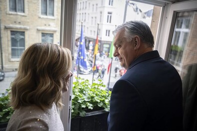 Giorgia Meloni és Orbán Viktor. Fotó: Miniszterelnöki Sajtóiroda / Benko Vivien Cher